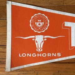 Vintage 60s 70s University of Texas Longhorns 12”x30” Felt Pennant