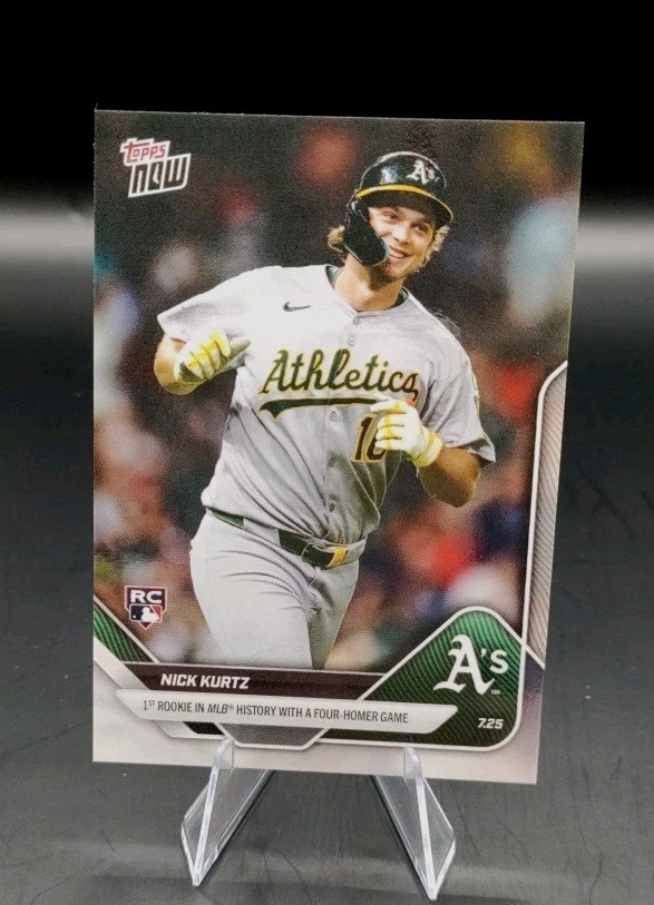 2025 MLB Topps Now -# 464 NICK KURTZ 1ST Rookie To Hit 4 HR’s In a Game Rc A’S.