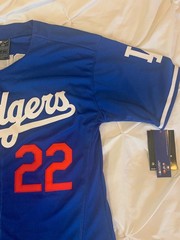 Clayton Kershaw Los Angeles Dodgers #22 Adult M L XL 2XL White Blue Jersey