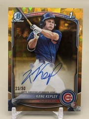 Kane Kepley 2025 1st Bowman Auto Gold Sapphire /50 Au Rc Cubs (CPA-KK)