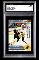 2025-26 James Hagens NHL Topps Now Rookie Card #147 Bruins Gem MINT Graded 10