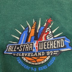 Vintage NBA All Star Weekend Shirt Mens Medium Green NBA Basketball Polo 90s