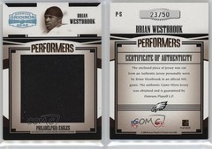 2005 Donruss Gridiron Gear Jumbo Jersey Swatch Prime 23/50 Brian Westbrook db5