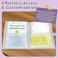 2 Pack 3×5 Index Card Holders with 400 Pockets, Plastic Sleeves, Organizer for