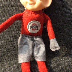 Ohio State Buckeyes Elf Doll With Ohio State Logo 9 Inches Tall Wire Limbs