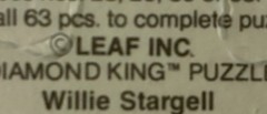 1992 DONRUSS WILLIE STARGELL PUZZLE, « L » ERROR