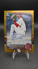 Tanner Franklin 2025 Bowman Chrome #CPA-TF Gold Shimmer Refractor Auto /50