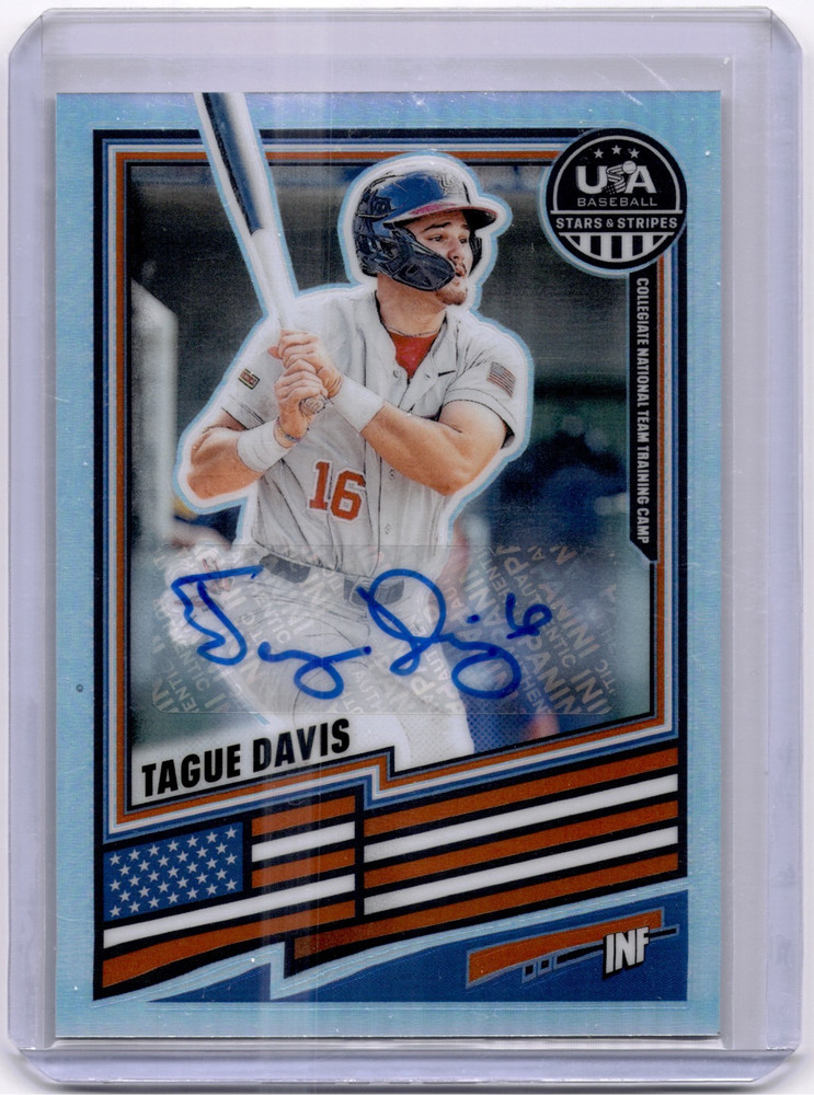 Tague Davis 2026 Panini Stars & Stripes USA Auto Silver #165 USA