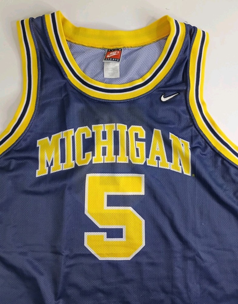 Vintage Nike 90&rsquo;S Jalen Rose Michigan Wolverines Jersey Fab Five Large