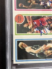 Reprint Rookie Card Larry Bird Magic Johnson Julius Erving Triple Auto Signed AU
