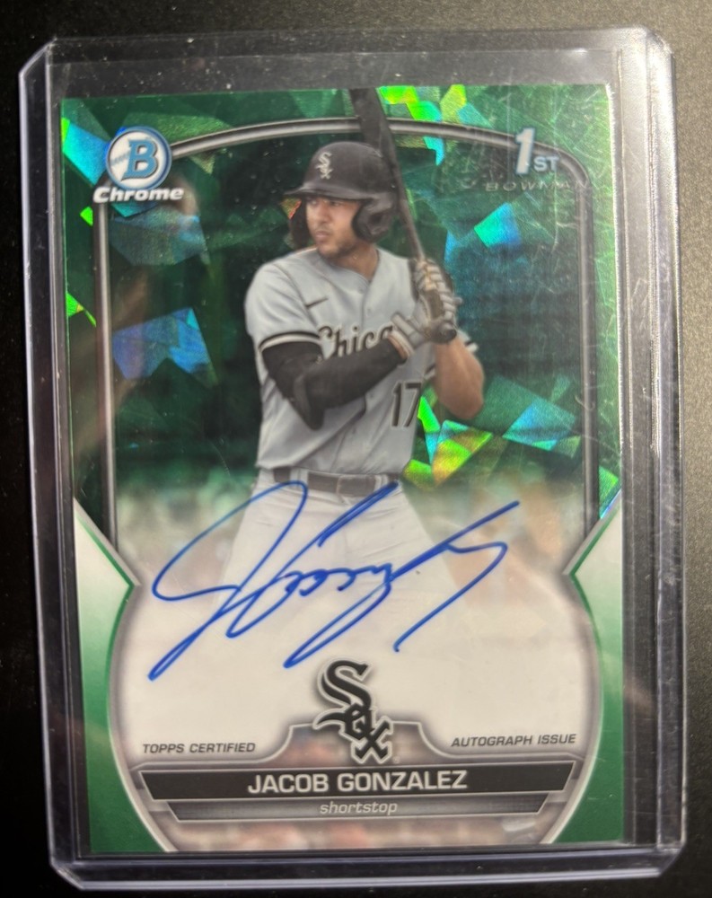 Jacob Gonzalez 2023 1st Bowman Chrome Sapphire Auto 97/99 white Sox pirates