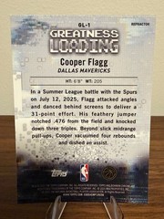 2025-26 Bowman Chrome-Cooper Flagg-Greatness Loading Refractor Rookie RC #GL-1