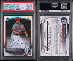 2025 Bowman Draft Chrome Cade Obermueller Refractor Auto /499 Dual PSA 9/10