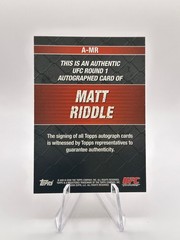 2009 Topps UFC Round 1 #AMR Matt Riddle Autographs Blue Ink RC