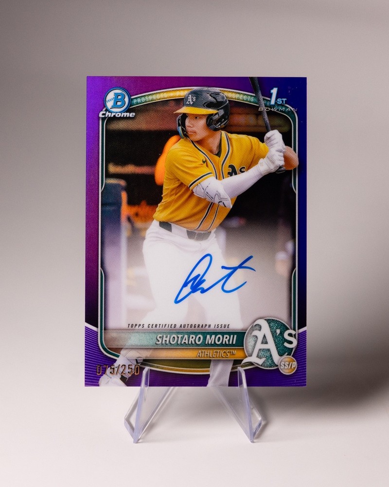 2025 Bowman Chrome Shotaro Morii Prospect Auto Purple Refractor /250
