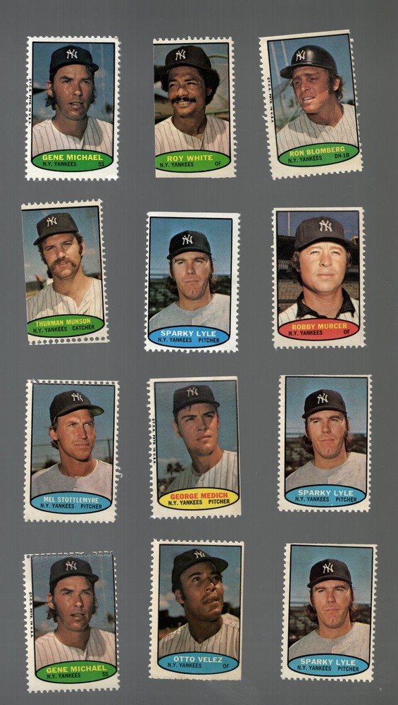 (75042) 1974 Topps Stamps 9 Diff Munson Stottlemyre VG Yankees