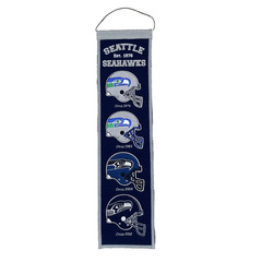 Seattle Seahawks Football Heritage Banner Helmet Felt Vertical Wool Blend 8 X 32