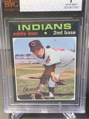 1971 Topps Eddie Leon #252 Cleveland Indians BVG 7 Near Mint Vintage