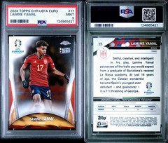 2024 Topps Chrome UEFA Euro Lamine Yamal #17 PSA 9 Spain World Cup Champions
