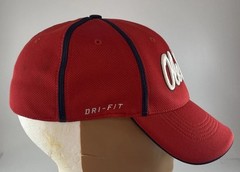 2 Nike Dri Fit Ole Miss Rebels Fitted Hat Red White and Navy Blue