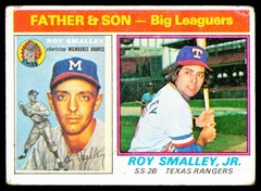 1976 Topps Father & Son #70 Roy Smalley, Sr. / Roy Smalley, Jr. Rangers PO