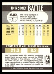 Fleer John Battle 1990 #1 Atlanta Hawks