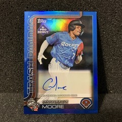 2025 Topps Pro Debut CHRISTIAN MOORE 1st Blue Foil Auto #/150 Angels Rookie