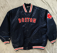 Majestic Boston Red Sox MLB Snap Button Jacket Navy Blue/Red/White, Size 3XT