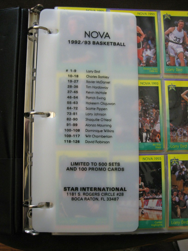 Nova 1992-93 Star International NBS bindered set NEW certificates rare