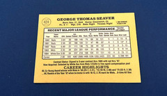 1985 Donruss Baseball Tom Seaver Error Card #424 HOF Set Break NM
