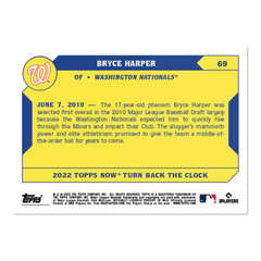 🔥 BRYCE HARPER NATIONALS 2022 TOPPS NOW TURN BACK THE CLOCK #69 🔥