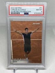 Carlos Alcaraz 2022 NetPro &rsquo;03 Retro Celebration Rookie RC SN 345/500 #R1 PSA 8