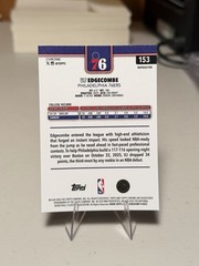 2025-26 Topps Chrome Update – VJ Edgecombe #153 Refractor (RC) Silver Holo NBA