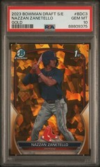 2023 Bowman Draft Sapphire Edition #BDC3 Nazzan Zanetello Gold /50 PSA 10