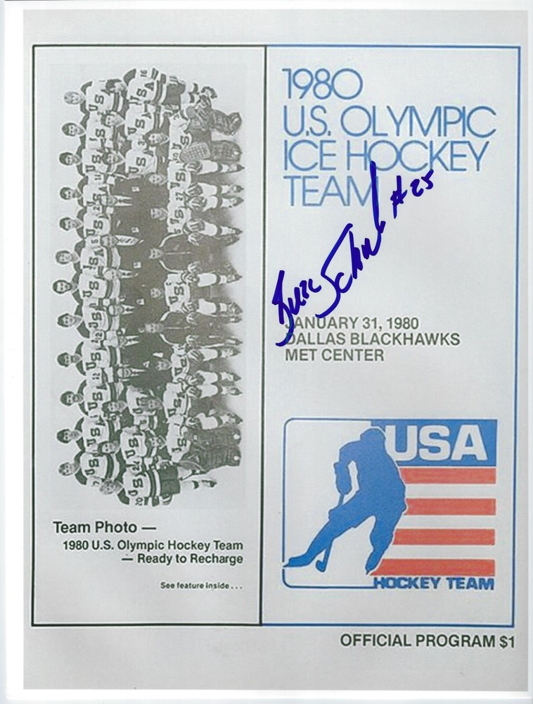BUZZ SCHNEIDER Signed MIRACLE ON ICE 8.5 x 11 Photo USA Olympics Hockey