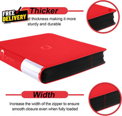 Premium Card Binder 16 Pocket – Fits 1600 Cards 4X4 Ringless Card Album….