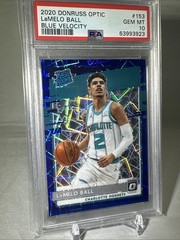 2020-21 Optic Lamelo Ball Rated Rookie Blue Velocity Prizm #153 RC PSA 10 Gem Mt