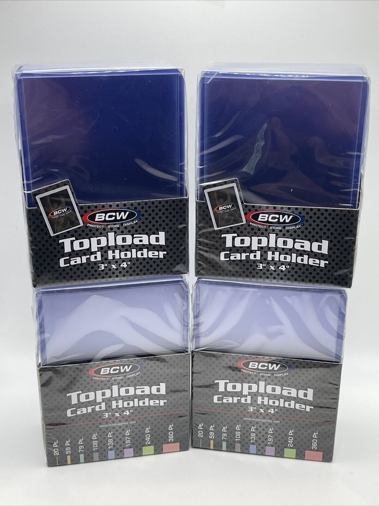 BCW 3X4 Toploaders Regular 20pt Point 4 Packs of 25, 100 Total