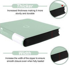 Premium Card Binder 16 Pocket – Fits 1600 Cards，4X4 Ringless Card Album with …