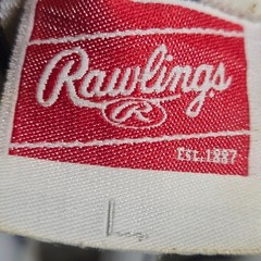 Rawlings Baseball Jersey White Navy Blue Striped Button Down Number 14 Large Vtg