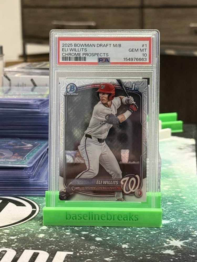2025 Bowman Draft Mega Box Eli Willits Mojo Refractor PSA 10