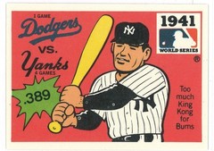 1980 Fleer Baseball Sticker – World Series 1941 Dodgers vs. Yankees