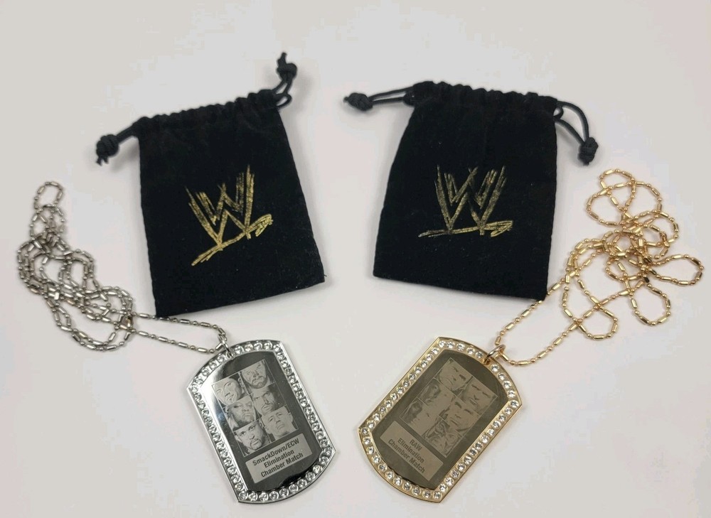 WWE No Way Out 2008 Elimination Chamber Pendant Necklace Lot RAW Smackdown ECW