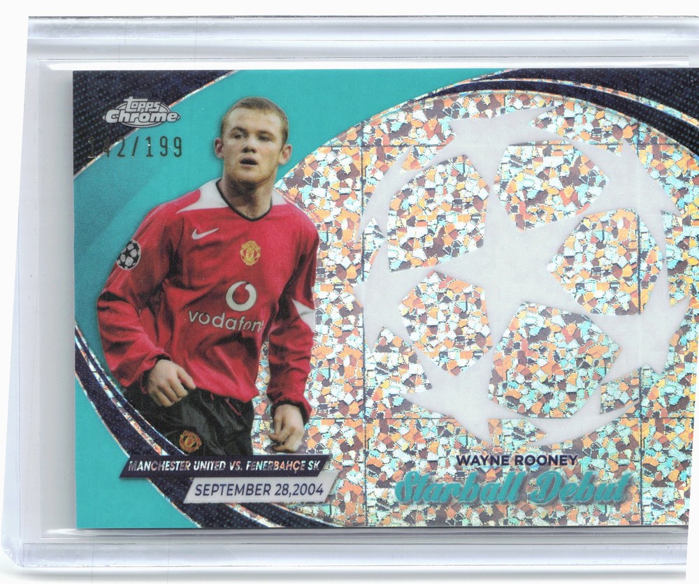 2023-24 Topps Chrome Wayne Rooney Starball Debuts Aqua Mini-Diamond #/199