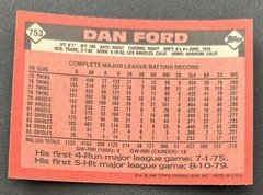 1986 Topps Dan Ford Baseball Card #753 Orioles OF VG O/C