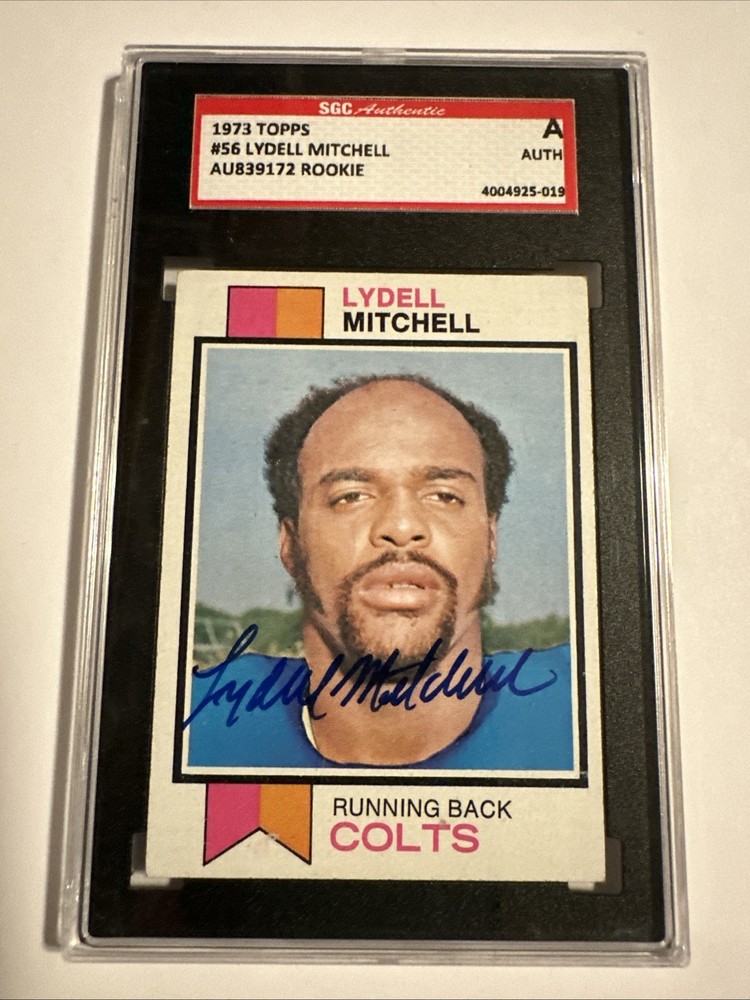Lydell Mitchell On Card Auto 1973 Topps Rookie Card RC Signed SGC Authentic