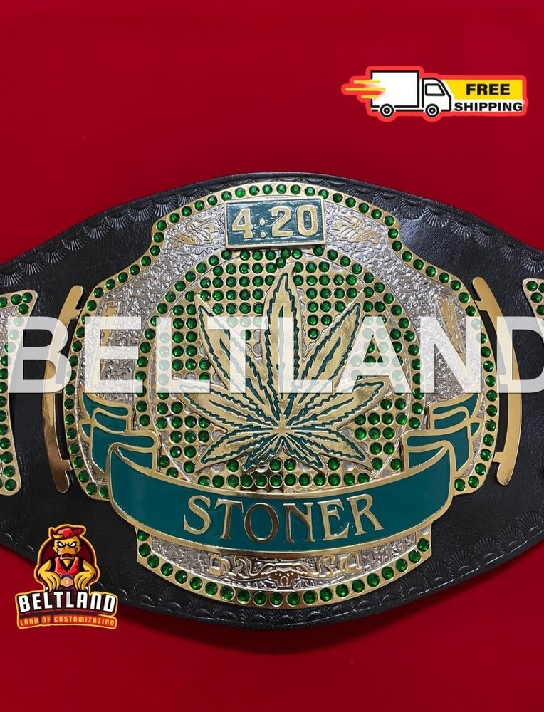 420 Stoner Championship Belt 4:20 Smoker Dual Plated Zinc 4mm *Limited Edition*