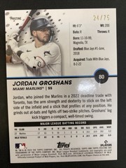 Jordan Groshans 2023 Topps Pristine #80 Blue Pulsar Refractor /75 RC FREE SHIP!