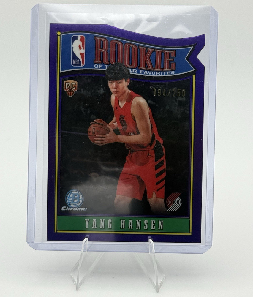 Topps 2025-26 Bowman ROY Favorites Yang Hansen RC Purple Refractor /250 RY-15