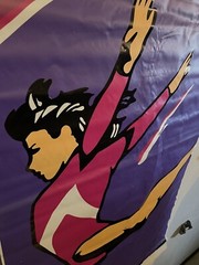 Gymnastics Gym Vinyl Promotional Club Meet Banner Purple 30” X 60” – EUC!